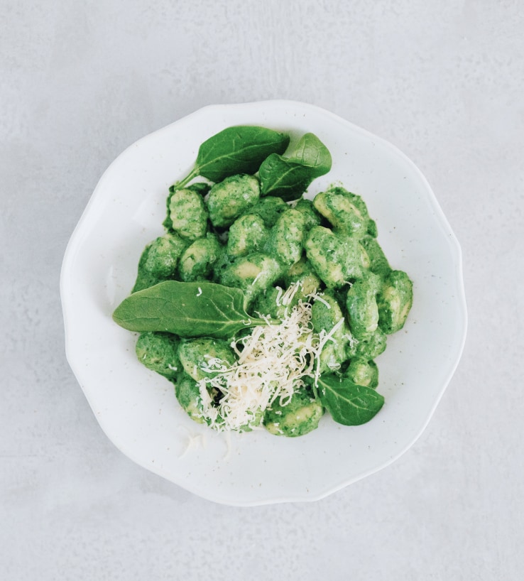 Green gnocchi