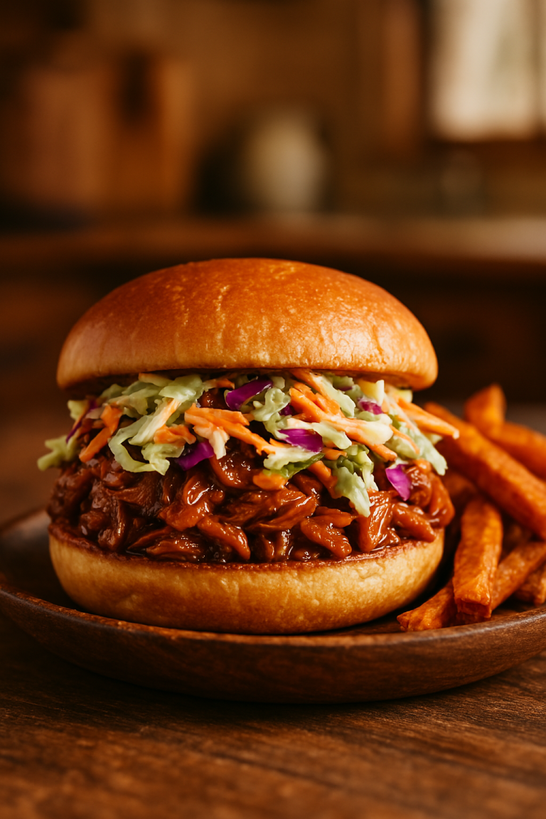 Vegan BBQ jackfruit sandwich make by Darren Klugman
