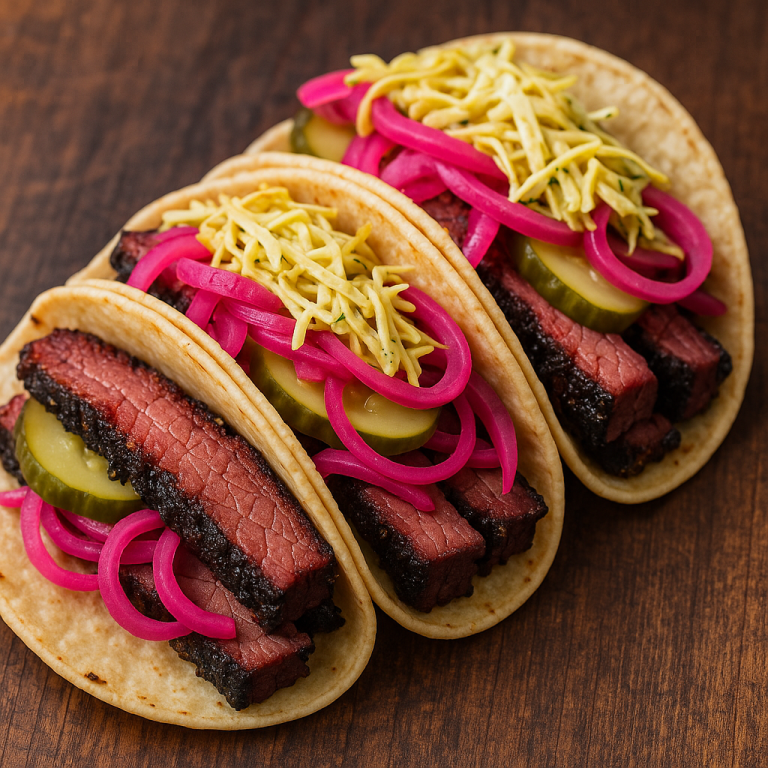 Smoked Pastrami Brisket Tacos