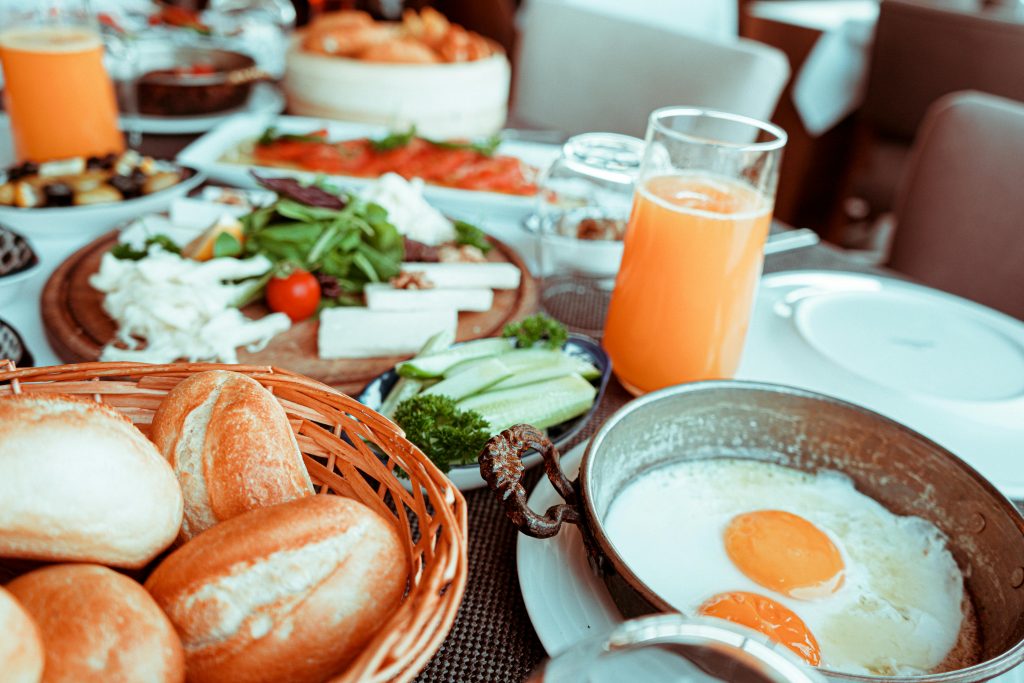 TABLE FULL OF DISHES