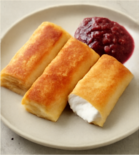 Cheese Blintzes with Sweet Cream Filling